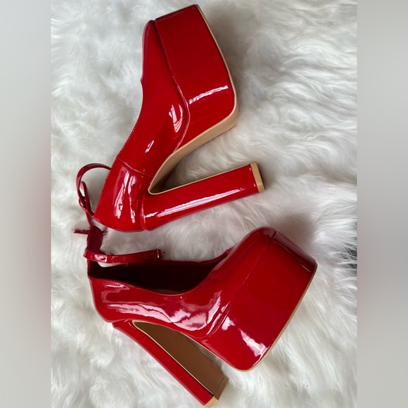 Mary Jane Red shoes platform shoes - Picture 6 of 8